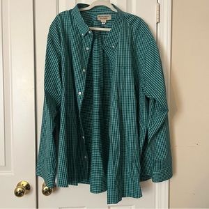 Duluth green and blue button down